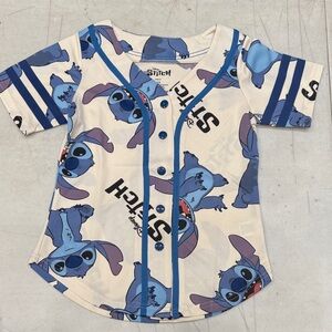 Stitch Kids Button Down Shirt - Blue and Cream